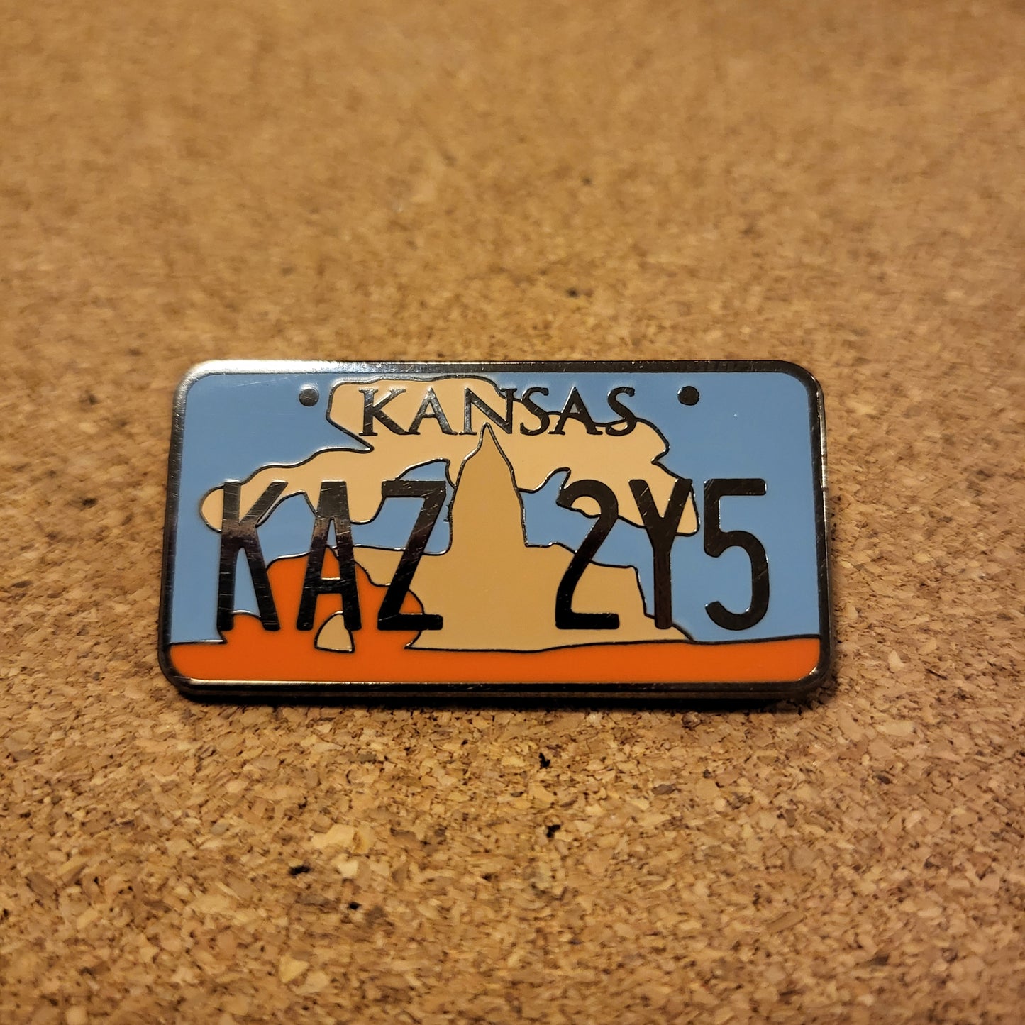 Kansas License Plate Hard Enamel Pin
