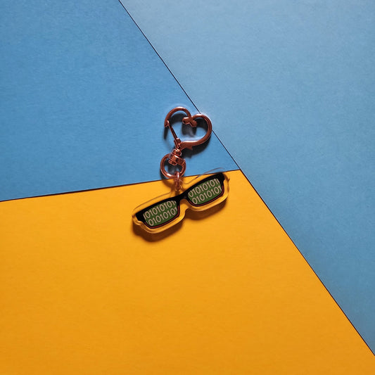 Girl Wednesday Glasses Acrylic Charm