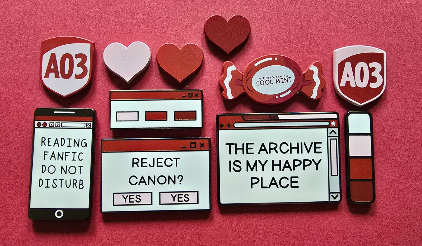 Fanfiction Pins (AO3 Colorway)