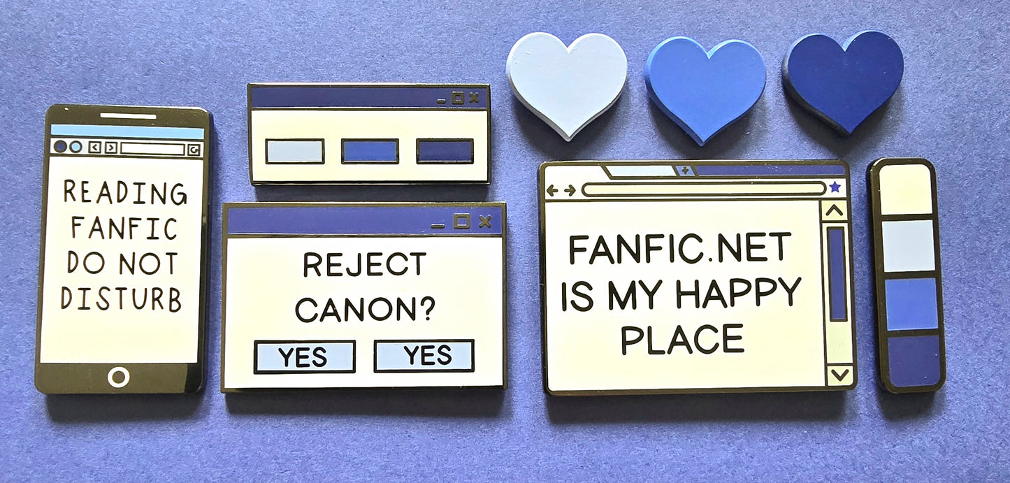 Fanfiction Pins (FFNET Colorway)