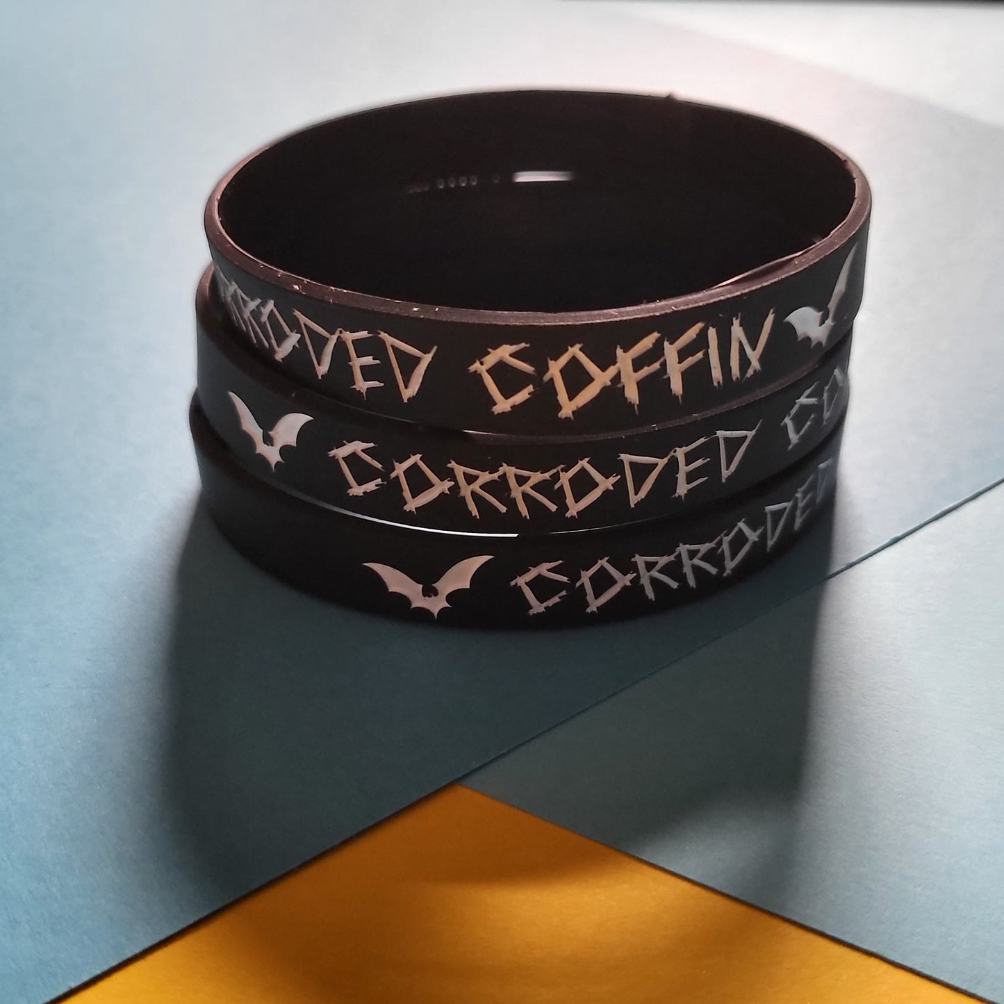 Corroded Coffin Silicone Bracelet!
